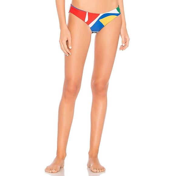 Mara Hoffman Zoa Colorblock Print Multicolor Bikini Bottoms Large - Picture 1 of 7